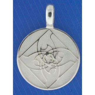 Silver Round NA Crossing People Pendant