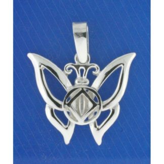 Silver Butterfly with NA Symbol