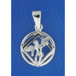 Small Silver NA Symbol with Angel